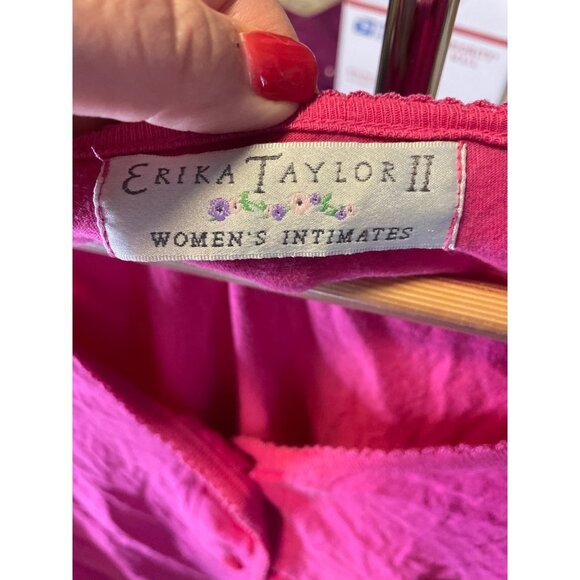 Erika Taylor Pink Round Neck Embroidered Pajama Sleep Top Sz 2X - Picture 6 of 7